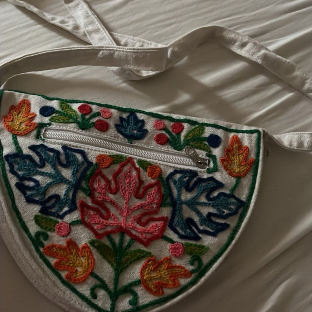 Floral Embroidered Crossbody Bag